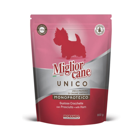 Сухий корм для собак малих порід Migliorcane UNICO прошутто 800 g