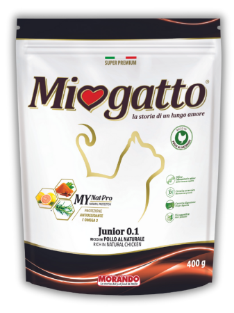Сухой корм для котят Morando MioGatto Junior (от 1 мес), с натуральной курицей 400 г