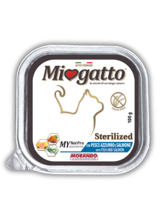 Беззерновые консервы для стерилизованных кошек Morando MioGatto Sterilised, с лососем 100 г