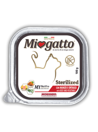 Беззерновые консервы для стерилизованных кошек Morando MioGatto Sterilised, с говядиной и овощами 100 г