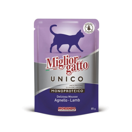 Влажный корм для кошек Morando Migliorgatto UNICO мусс из ягнёнка 85 g