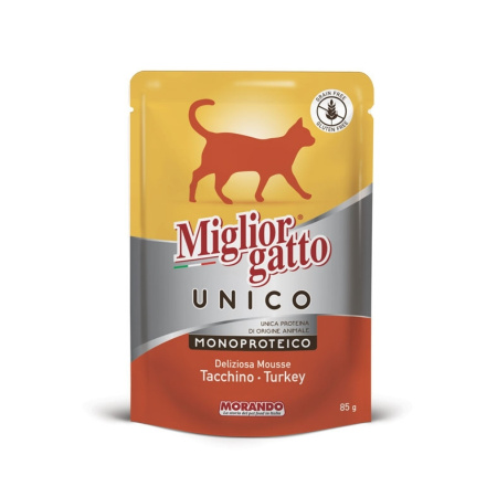 Влажный корм для кошек Morando Migliorgatto UNICO мусс из индейки 85 g