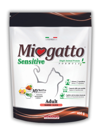 Сухой корм для кошек Morando MioGatto Sensitive Monoprotein, лосось 400 г