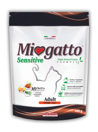 MioGatto Sensitive Monoprotein индейка 400 г