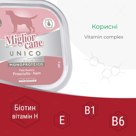 Влажный корм для собак Morando Migliorcane UNICO прошутто 300 g