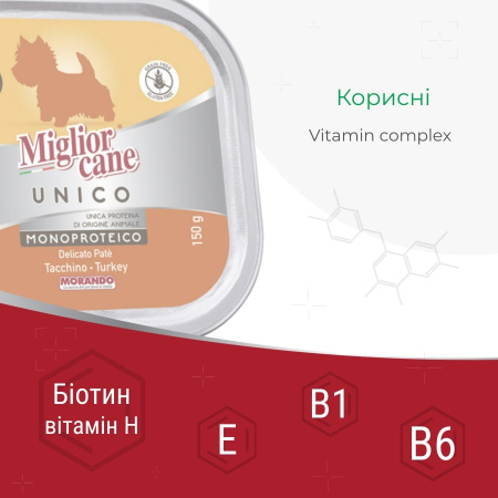 Влажный корм для собак Morando Migliorcane UNICO индейка 150 g