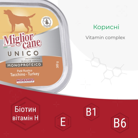 Влажный корм для собак Morando Migliorcane UNICO индейка 300 g