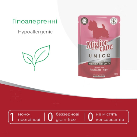 Влажный корм для собак Morando Migliorcane UNICO паштет из прошутто 100 g